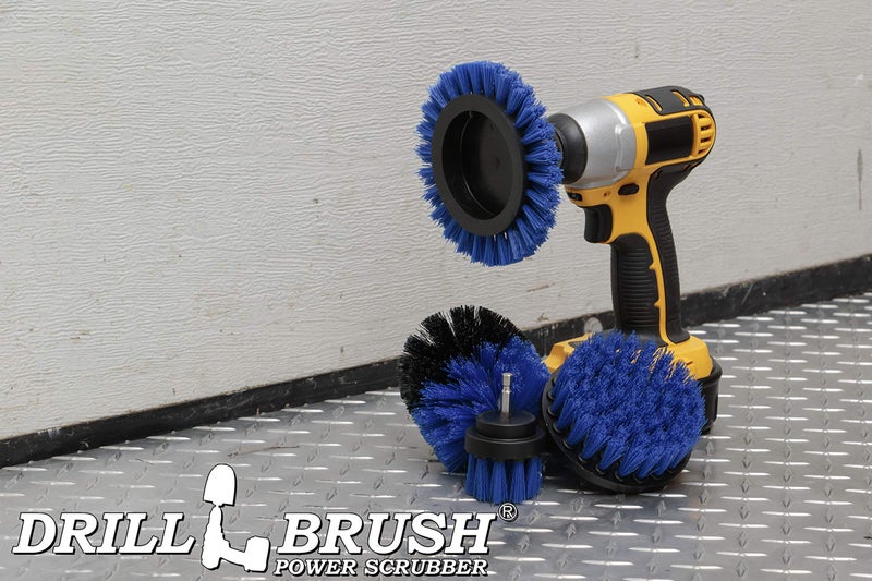 Drillbrush Blue â€“ Boat Cleaning Drill Brush Attachment Set â€“ Aluminum - Wood - Personal Watercraft Detailing - Fiberglass Hull Cleaning Kit - Kayak Accessories - Deck Brush - Image 5